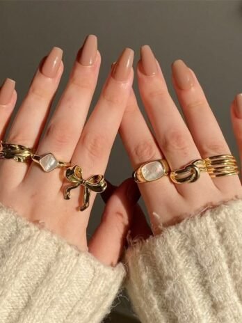 Golden Edge Statement Ring Collection